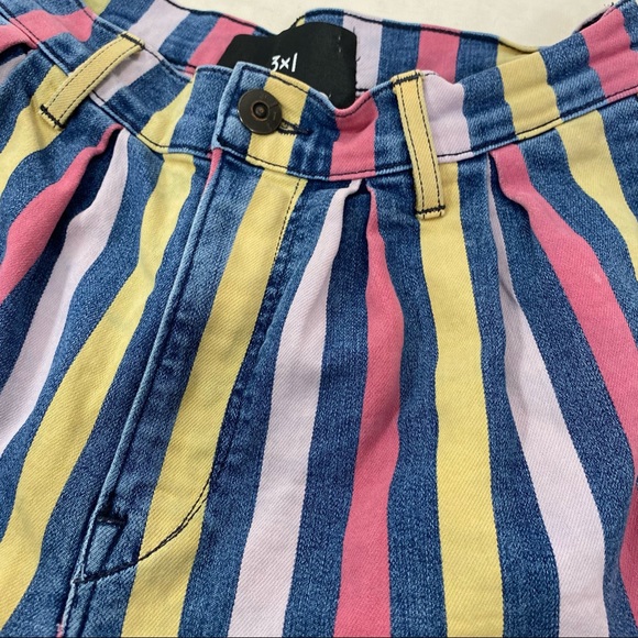 3x1 Anthropologie Dustin Striped Demin Shorts - Picture 5 of 10